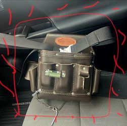 Genuine leather electrical tool pouch like new barely used