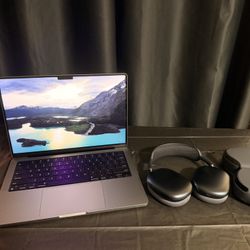 MacBook Pro 14”, M1 Pro 16gb 512SSD & AirPods Max USB-C 2024  (Read Description)