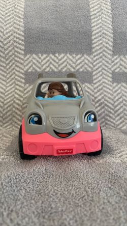 LITTLE PEOPLE GRAY & PINK SUV CAR MOM