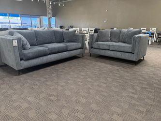 Gorgeous modern gray sofa and love seat