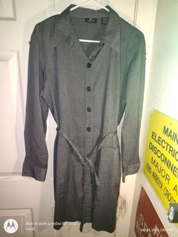 Limited Edition Gray Button-Front Shirt Dress