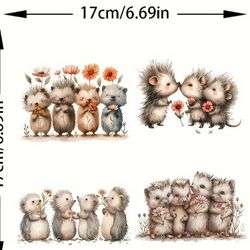 4 Hedgehog Stickers 