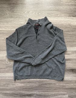 Tommy Bahama Sweater Gray Quarter Button Up Pullover Cotton Men’s Size Xxl