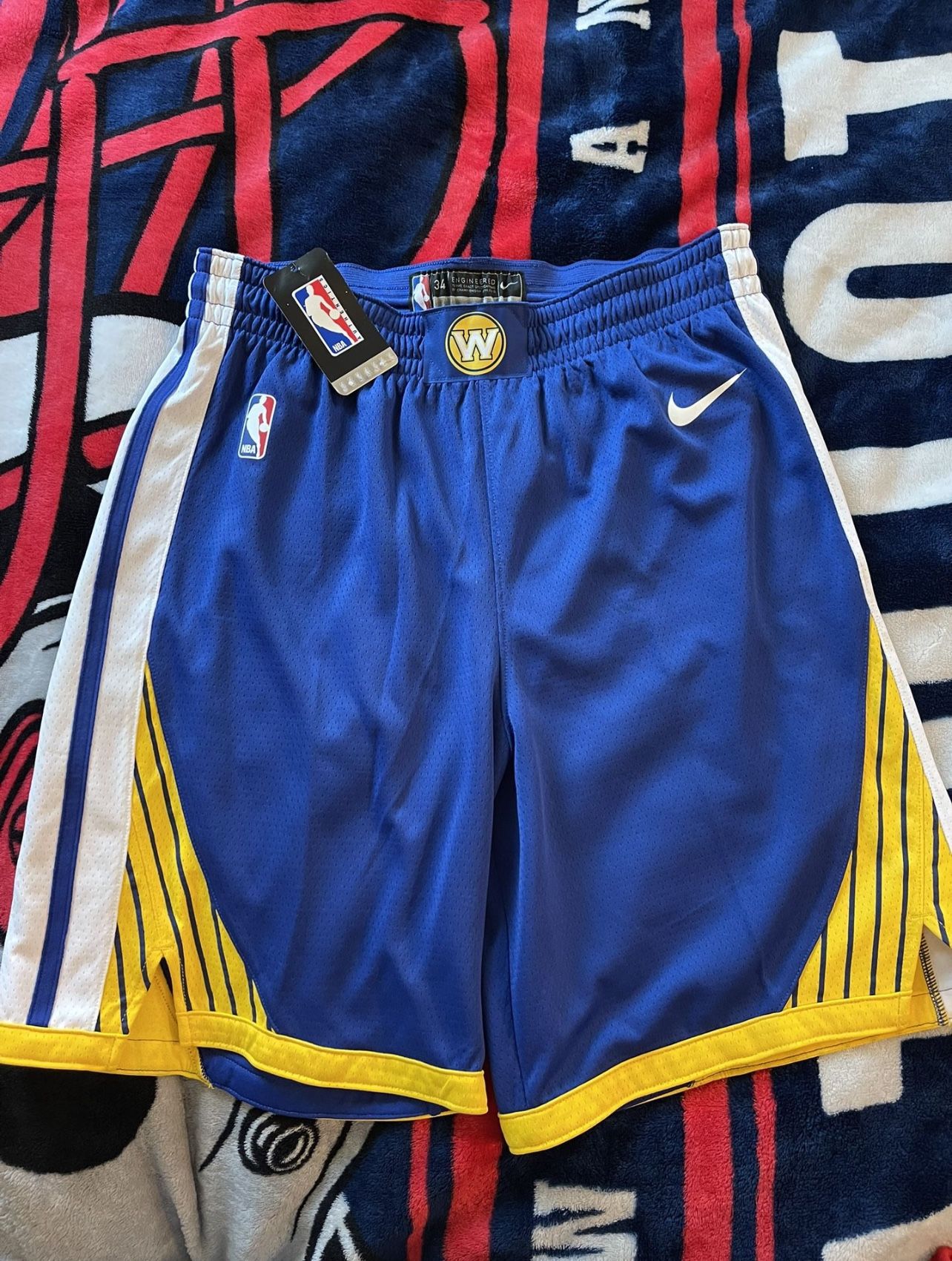 Men's Nike Blue Golden State Warriors 2019/20 Icon Edition Swingman Shorts (Size M)