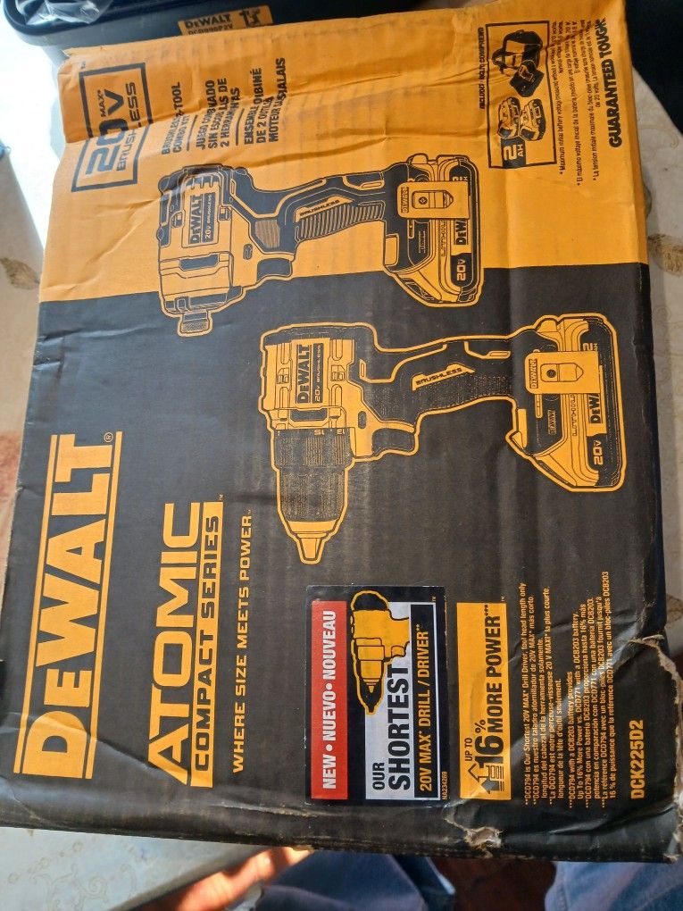 20v Dewalt Combo Kit Drill Drive Impact Drill And Battery With Charger And Bag