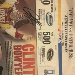 Clint Boyer Signed Auto Club Speedway Newspaper 