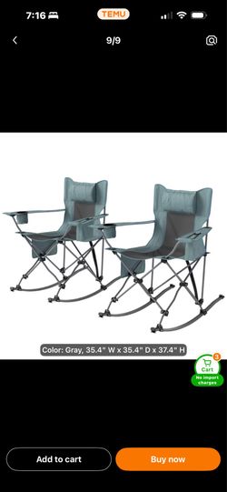 2 Brand New Grey Rocking Camping Chairs