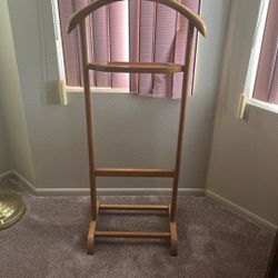 Mid-Century Modern Style Beech Wood Clothing Valet