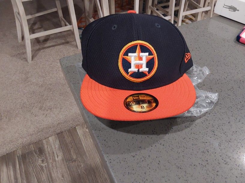 New Era Houston Astros 59Fifty Fitted Hat MLB Straight Brim Baseball Caps (8, Navy of BP)