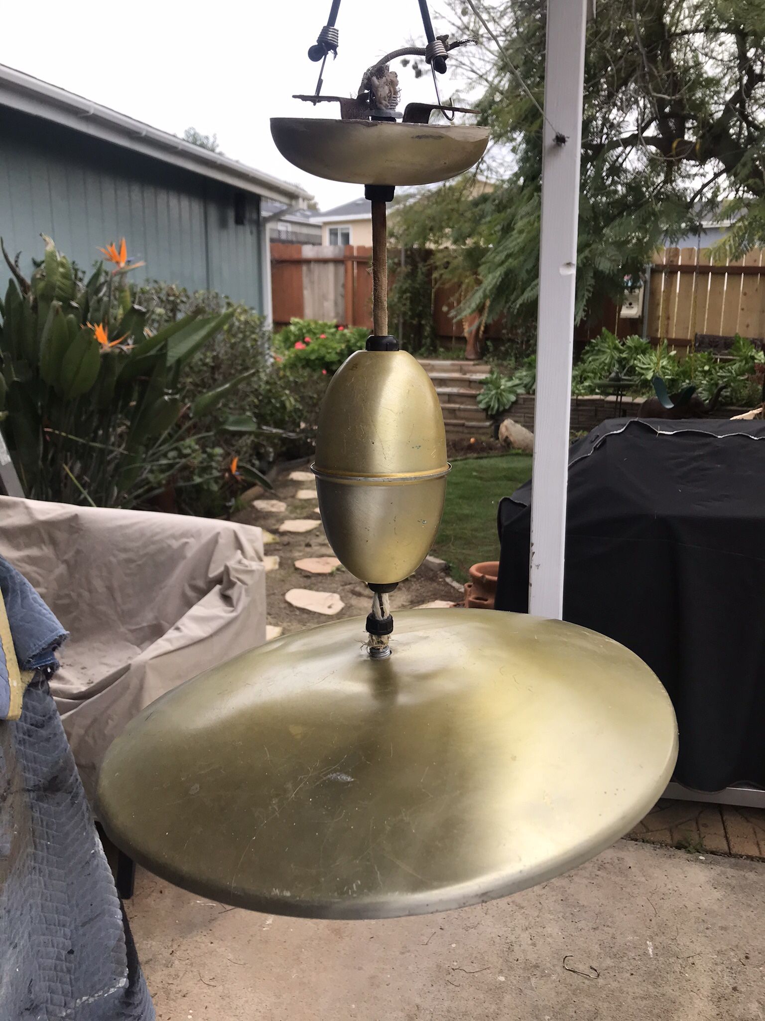 Vintage Mid Century Modern Atomic Pull Down Chandelier/light Fixture
