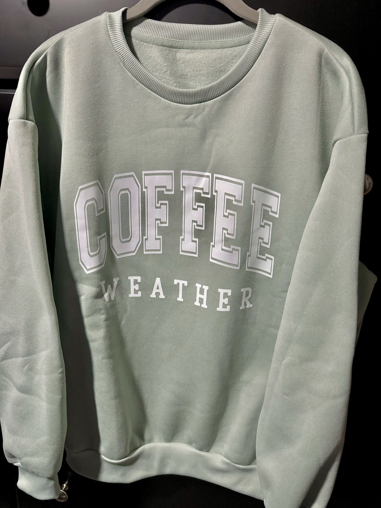 New. Women’s Size Large Coffee Weather Graphic Pullover Sweatshirt