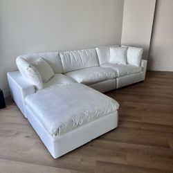 New White Sectional Cloud Couch Sofa