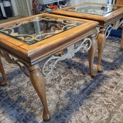 Two Beautiful Sturdy Table, 28" x 28" x 24".