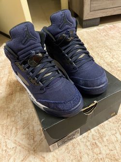 Air Jordan 5 Navy Blue Sneakers
