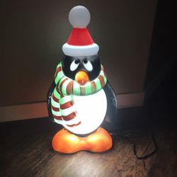 30” Plastic Outside Vintage Blow Mold Holiday Christmas Decoration Yard Decor Penguin