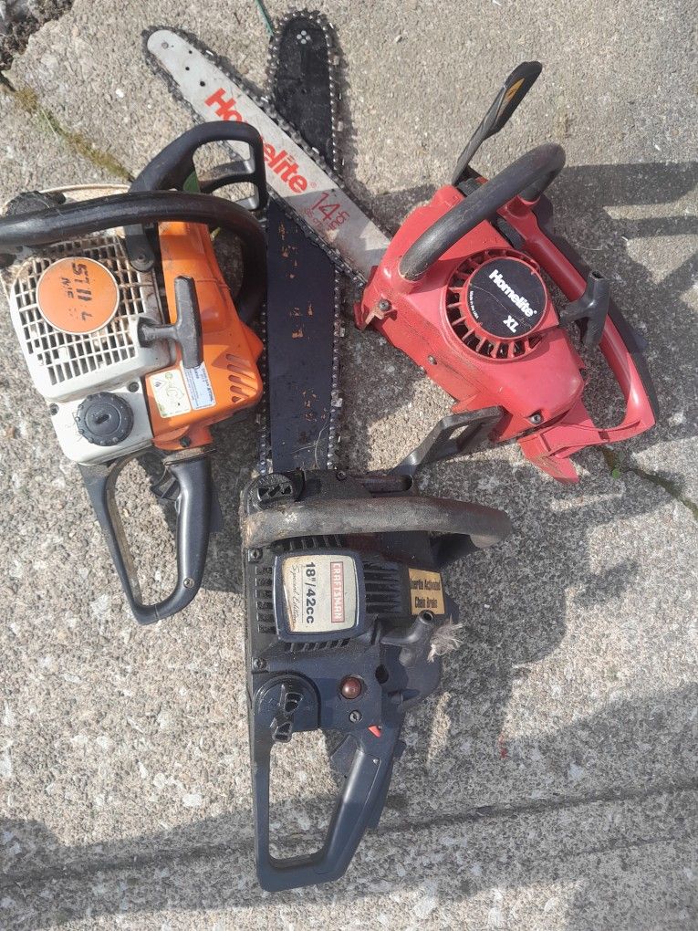 3 Chain Saws For Parts