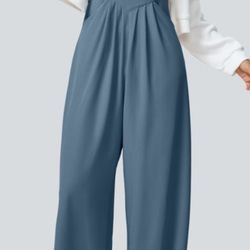 Adjustable Strap Button Multiple Pockets Waffle Casual Overalls