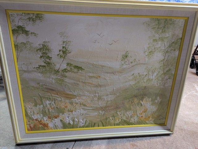 Green And Yellow Pastoral Oil Painting