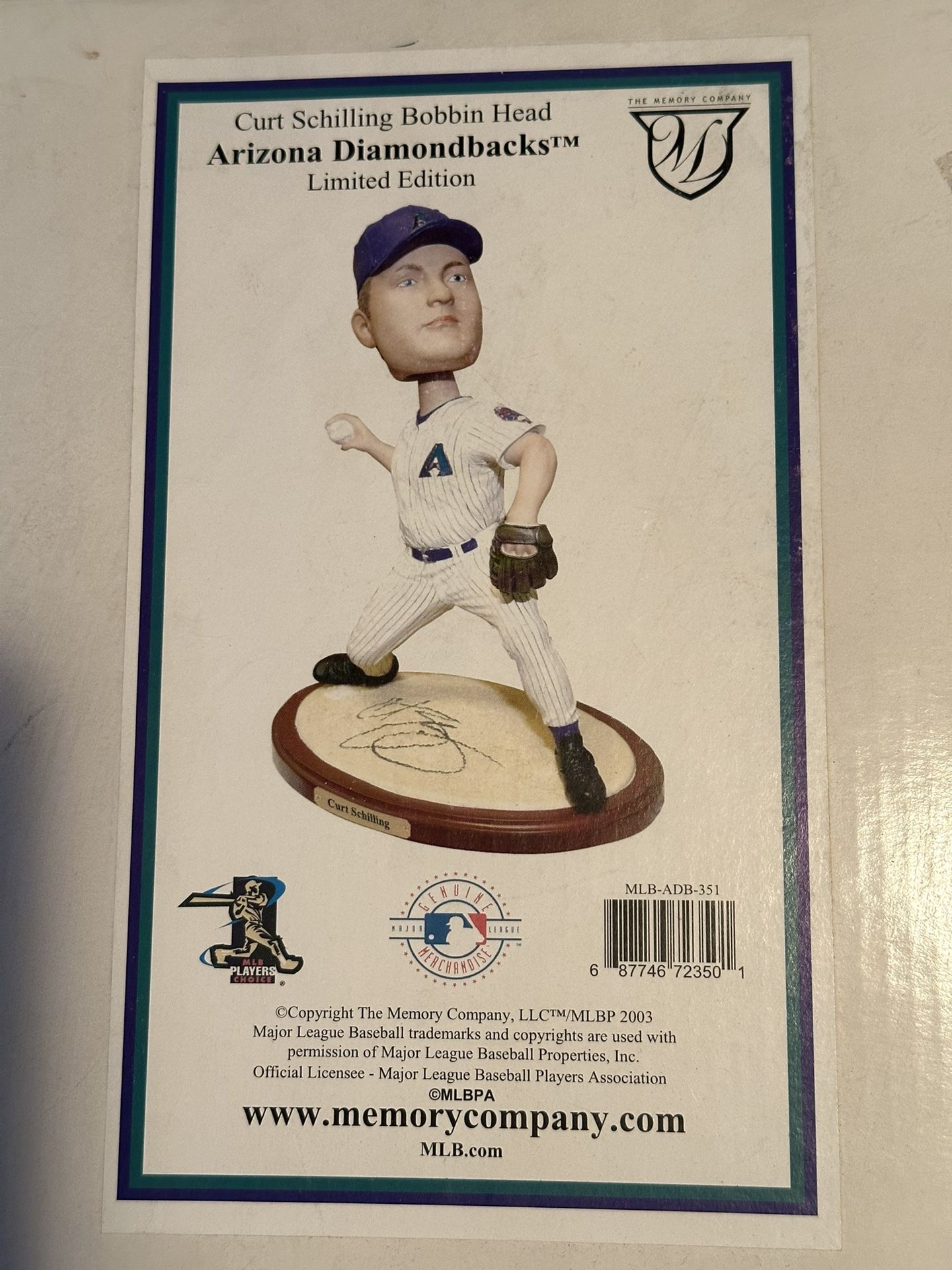 Arizona Diamondbacks Limited, Edition, Curt Schilling Bobbin Head