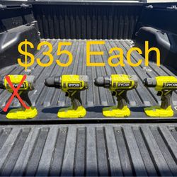 NEW RYOBI ONE+ 18V Cordless 1/2 in. Drill/Driver (Tool Only) **$35 Each**