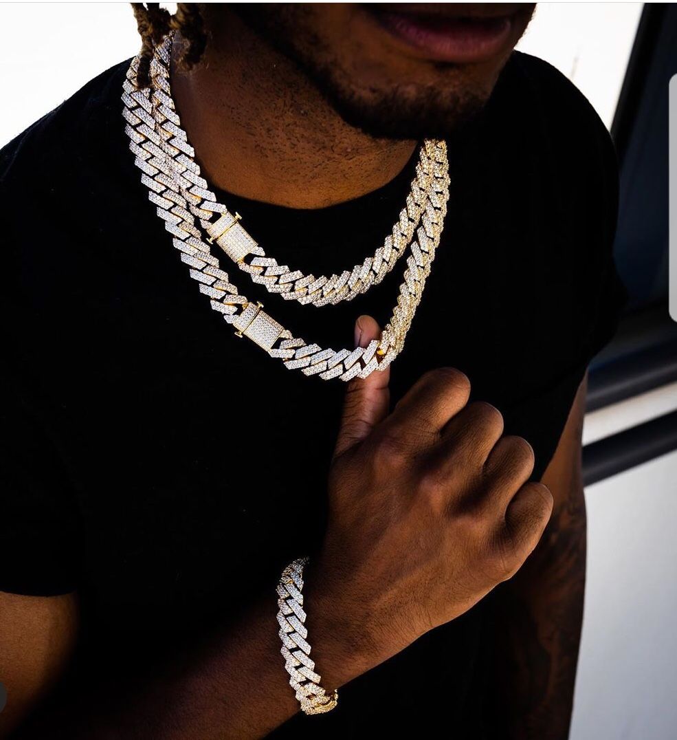 16MM Full Diamond Set 14K Gold Plated Doesn’t Loses Color