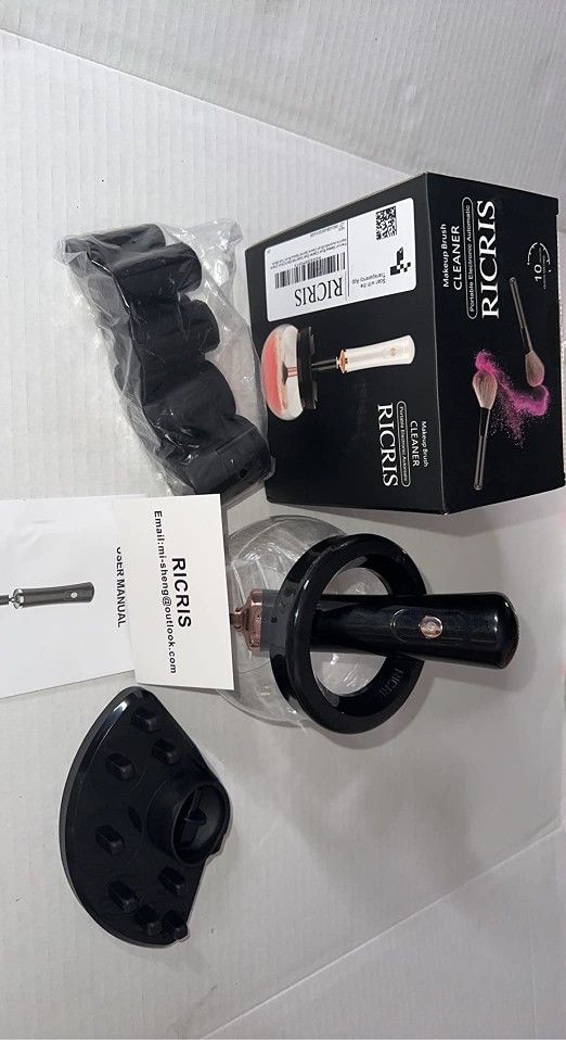 BNIB Makeup Brush Cleaner & Dryer Machine USB, 8 Collars 3 Speeds Best Electric Cleaning Solution Tool-Electric Automated Brush Cleaner Spinner with C