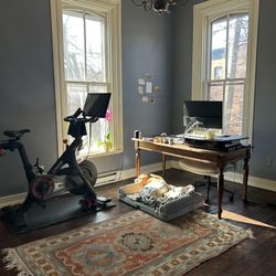 Wooden Desk And Standing Attachment