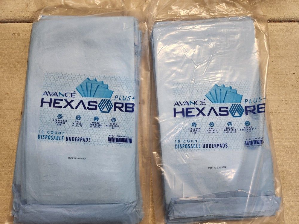 New 2 Pack 10 COUNT
DISPOSABLE UNDERPADS