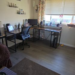 L Shape Desk And Chair  For Sale