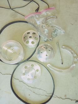 sbc/chevy serpentine aluminum pulley set