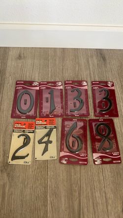 ✨ Solid Aluminum Nail-On House Numbers – Black – 8 Pieces