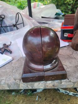 California Redwood Burl Sphere Bookend Set