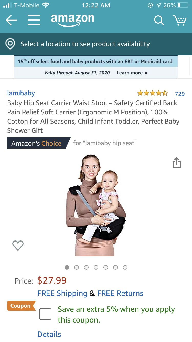 Baby hip carrier