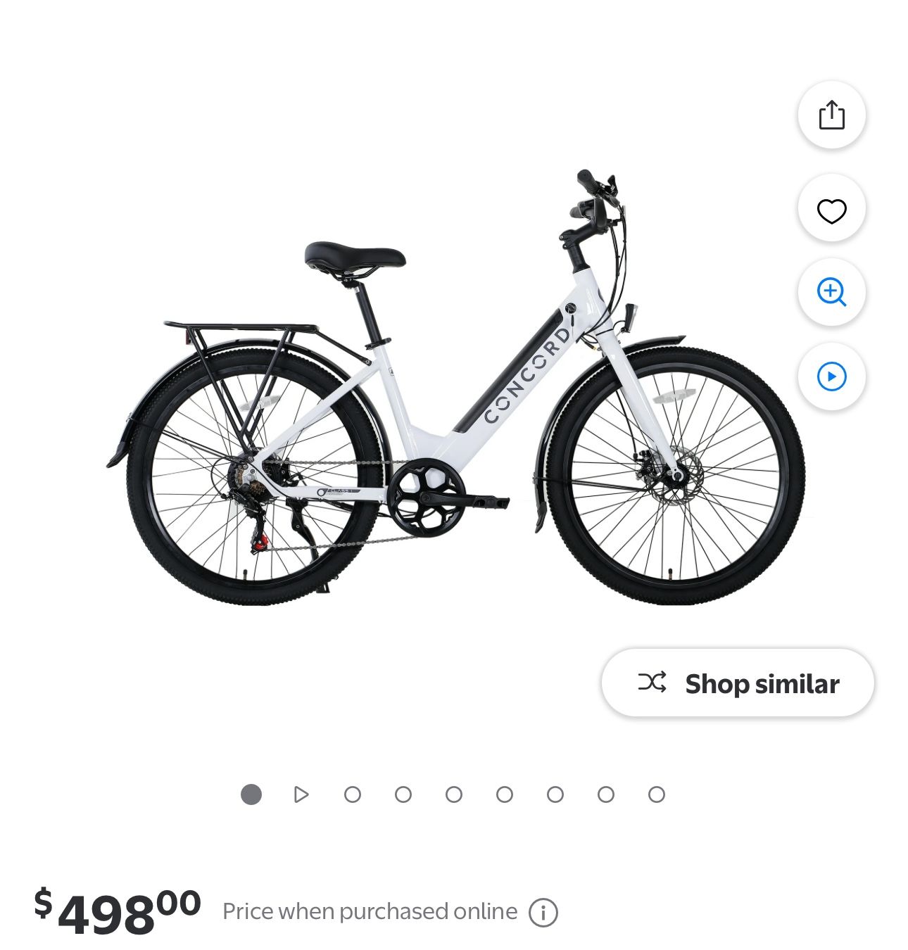 Concord White Bike Rechargeable Battery