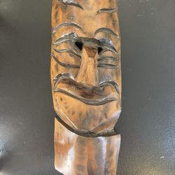 Hand Carved Tiki Mask/Face Wall Decoration