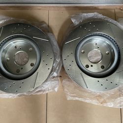 Disc Brake Rotor Set-Front Drilled, Slotted and Zinc Plated Brake Rotor Pair