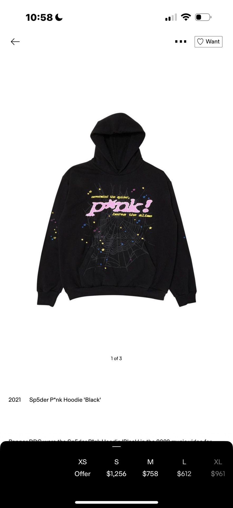 sp5der pink black hoodie 