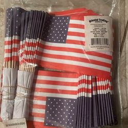 4 1/2" x 3" Bulk 144 Pc. Small Paper American Flags on Sticks