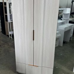 Brafabhome 64" Fluted Armoire Wardrobe Closet with Drawer