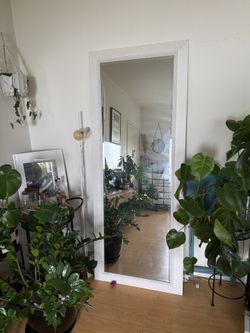 Large Mirror With White Frame