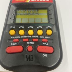 VTG Yahtzee Electronic Handheld Game 1995 Black Milton Bradley Tested & WORKS