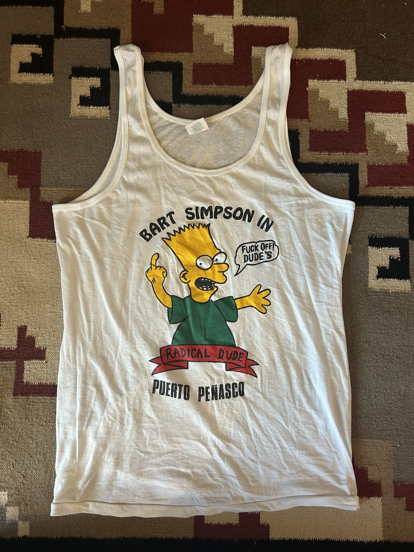 90s Original Bootleg Bart Simpson Vintage Shirt Made In Mexico Size Xl Tank top