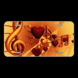 License Plate Novelty Car Front Clef Music Love Heart Treble Clef