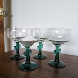 Cactus Margarita Glasses - Set of 4
