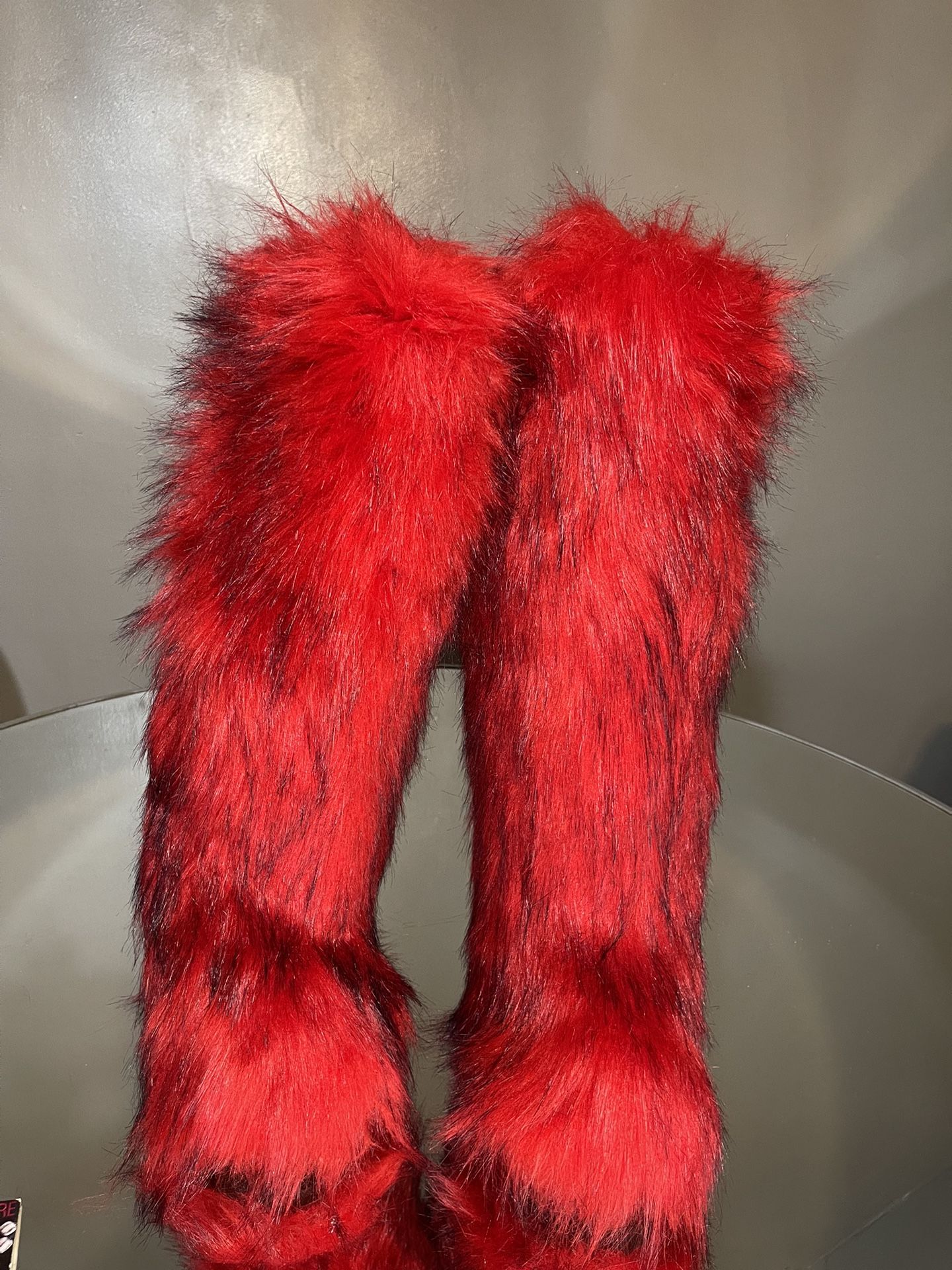 Vegan Fur Knee boots Sizes 6.5,7,7.5,8,9.5,10 And 11.5 Ready