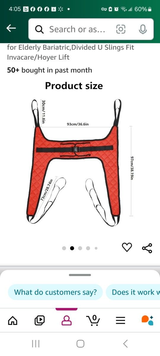 Hoyer Lift Sling For Use On Commode Or In Shower