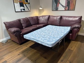 Leather sectional sleeper sofa
