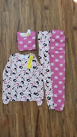 The Children's Place Girls Long Sleeve Top and Pants 100% Cotton 2 Piece Pajama Set Size 10 -12 New.