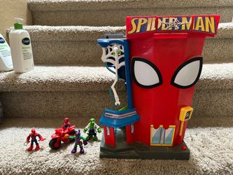 Play school, superhero adventure, Spider-Man stunt city w/sounds & lights