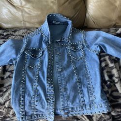 Denim Large Jacket With Stone That Dassle You 